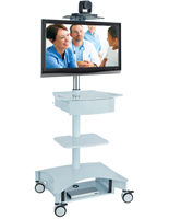 Hospital Computer Cart with White Finish
