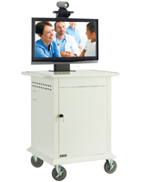 Video Conferencing Cart with Locking Front Door