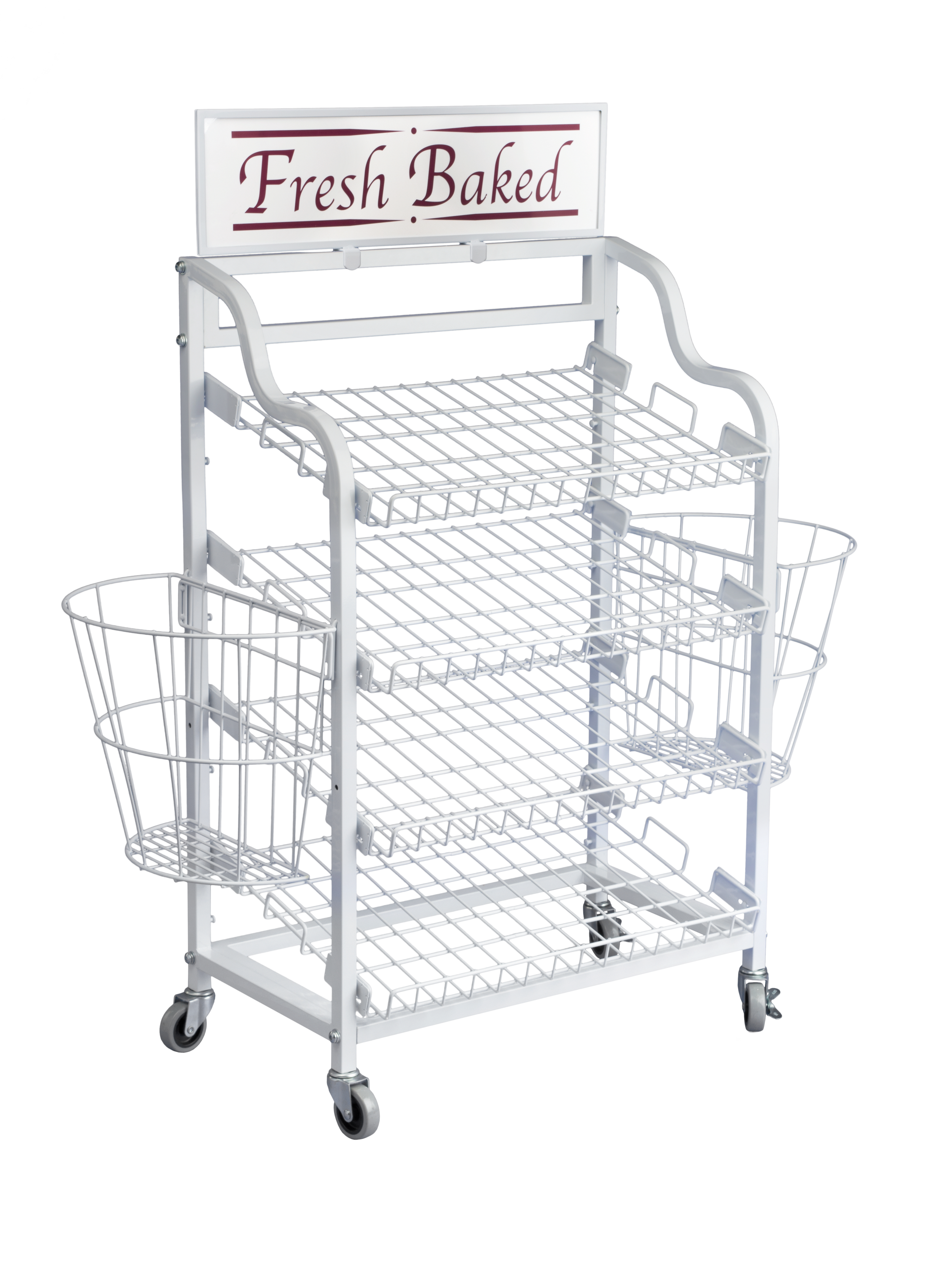 Bakery Bread Display | Includes Side Basket Attachments | Displays2Go
