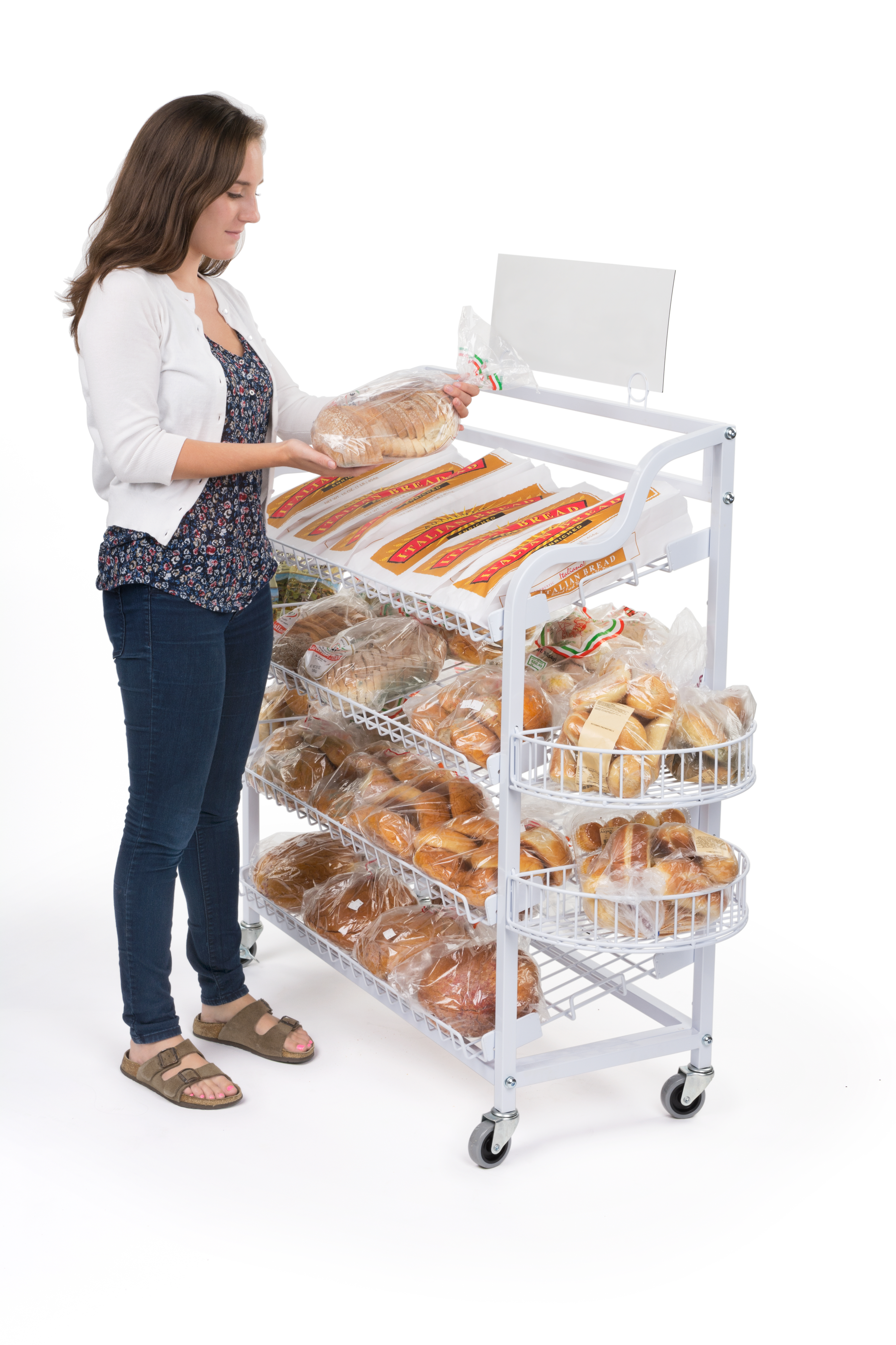 Wire Bread Racks | (4) Included Shelf Attachments | Displays2Go