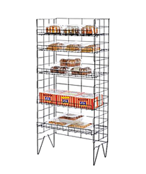 Metal bakery racks for merchandise displays