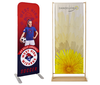 non-retracting banners with stands