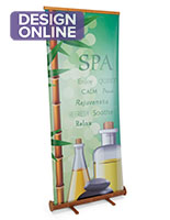 Bamboo banner stand with retractable design 