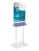 Acrylic Poster Stand with Business Card Holders for Contact Information or Gift Cards
