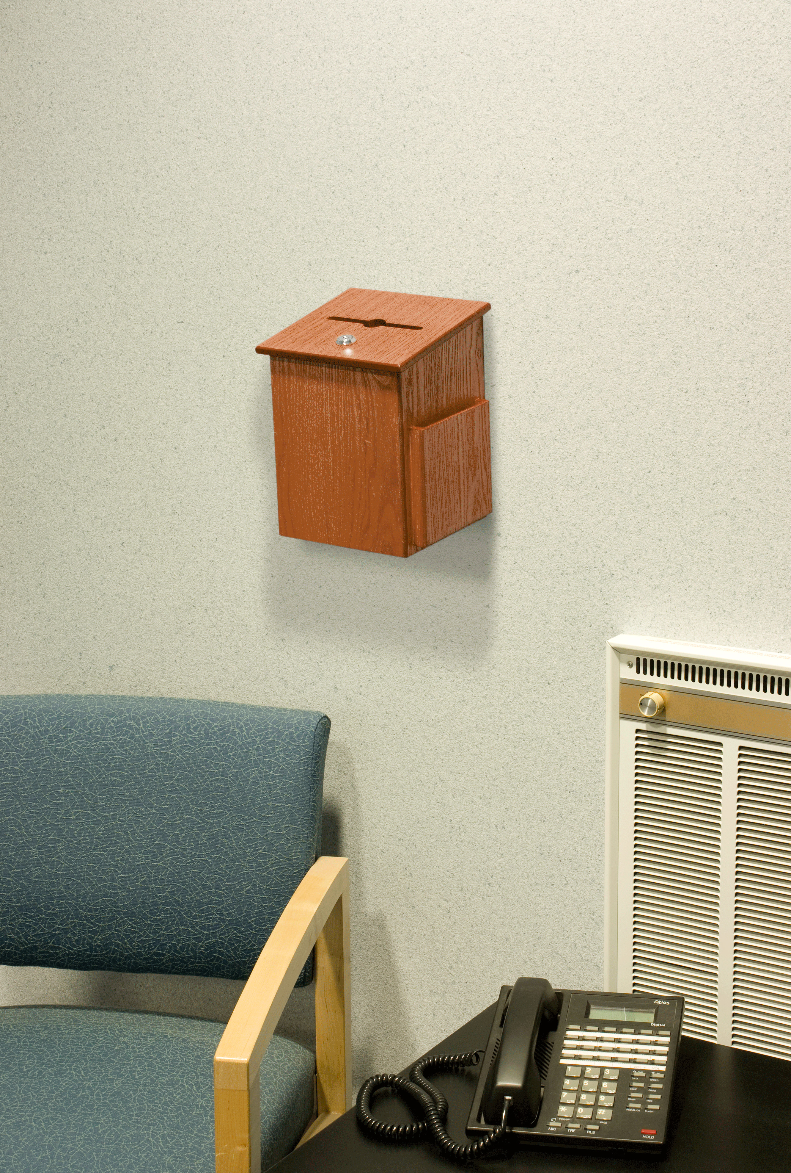 Charity Box in Wood with Security Pen & Ballot Pocket | Displays2Go