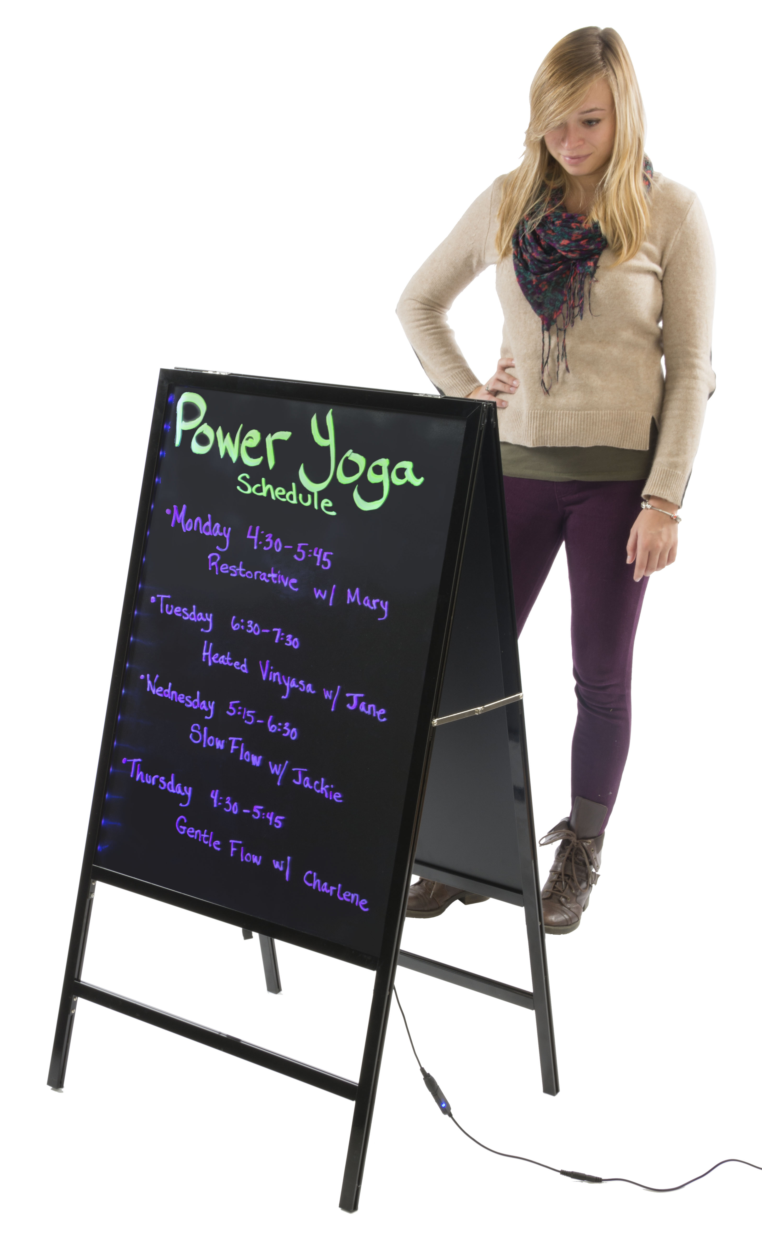 Double-Sided LED Writing Board | 2 Ghost Resistant Message Panels ...
