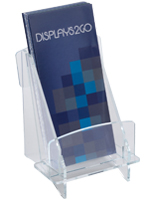 Clear Acrylic Brochure Tray with 4" Wide Pockets