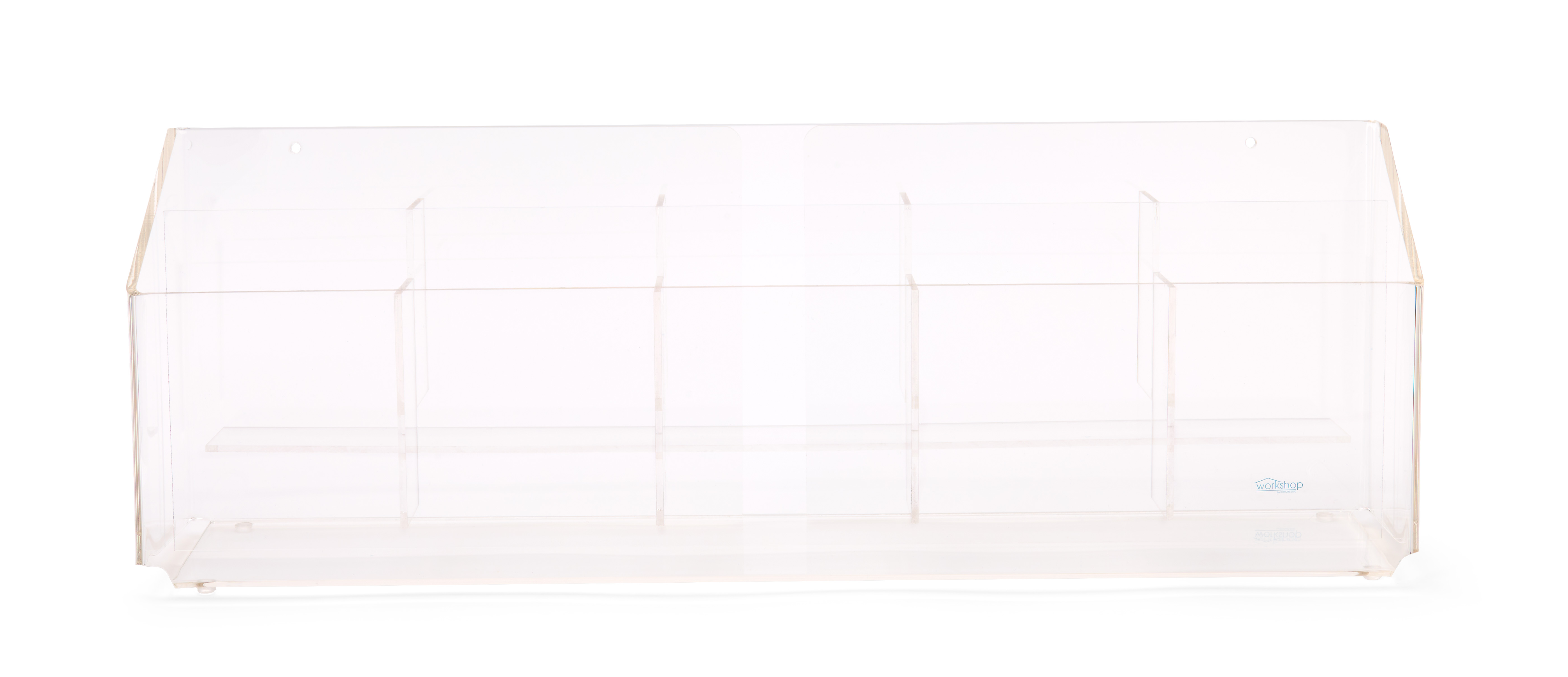 Acrylic Brochure Holder, 4"w Pockets, Wall or Tabletop - Clear - Image 3