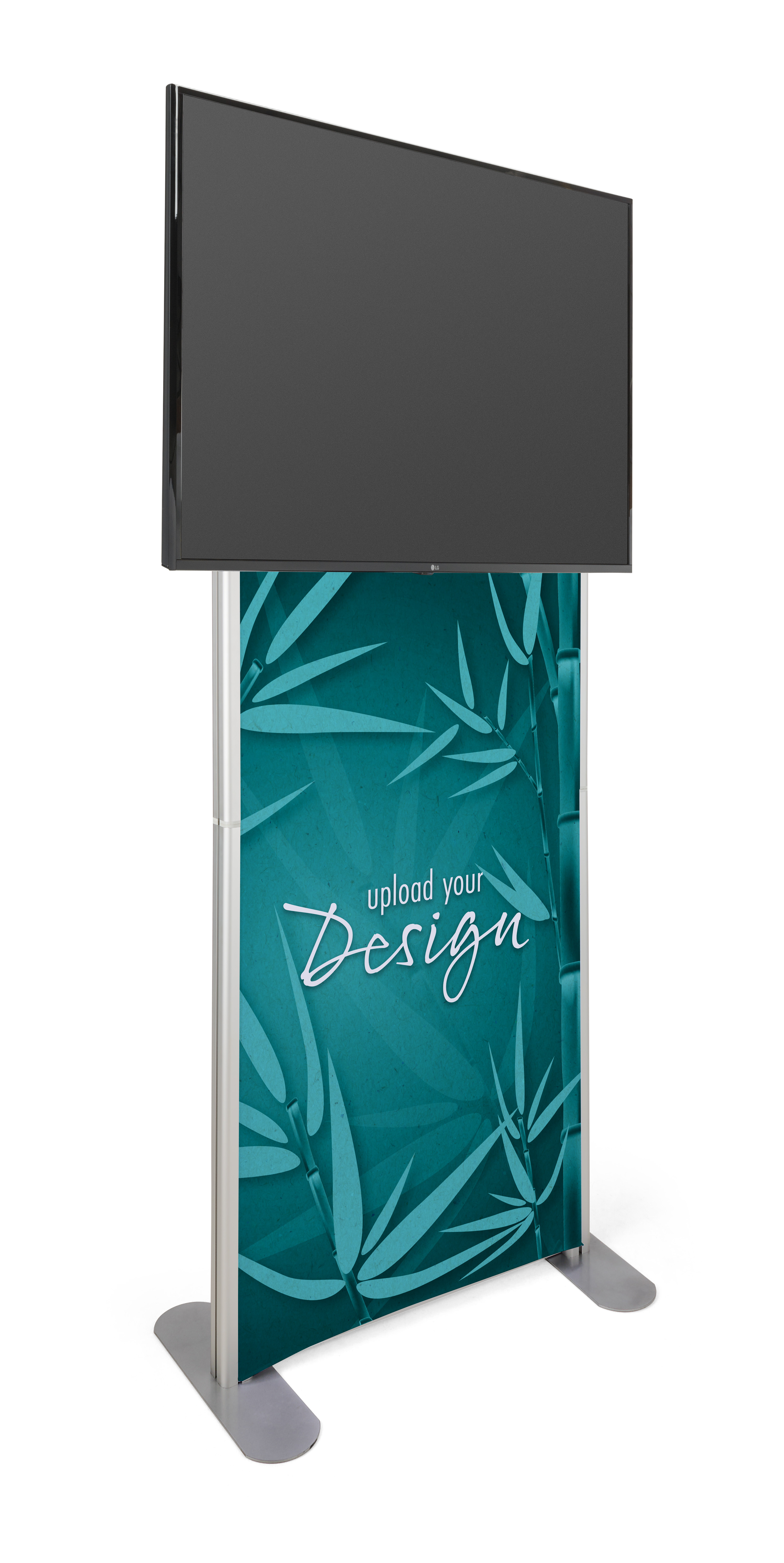 Poster TV Stand with Custom Printed Graphics, Fits 26" to 60" Monitors - Silver - Image 4
