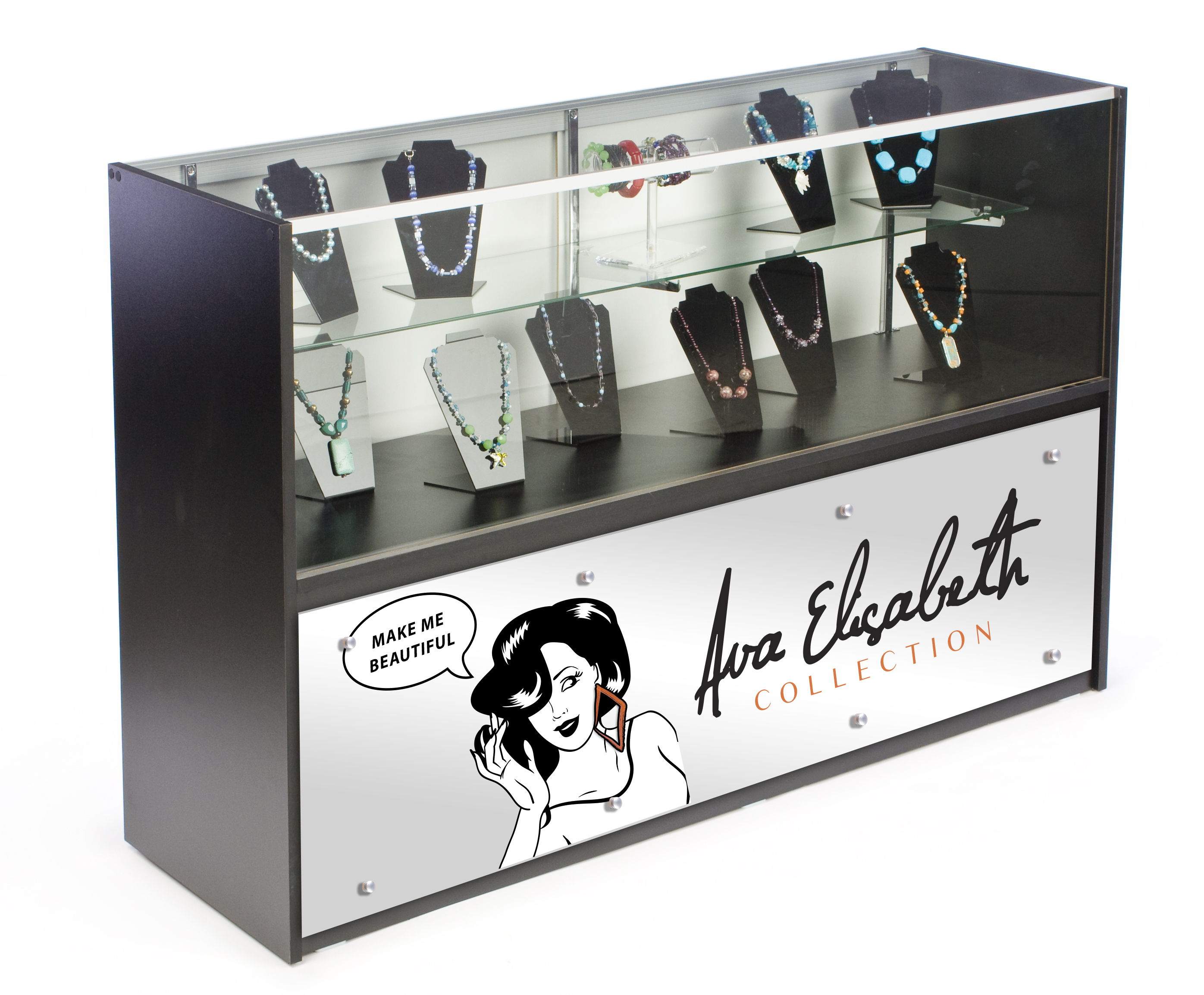 Window Signage Counter 5' Glass Store Counter with Graphics | Custom Printed Signage | Displays2Go