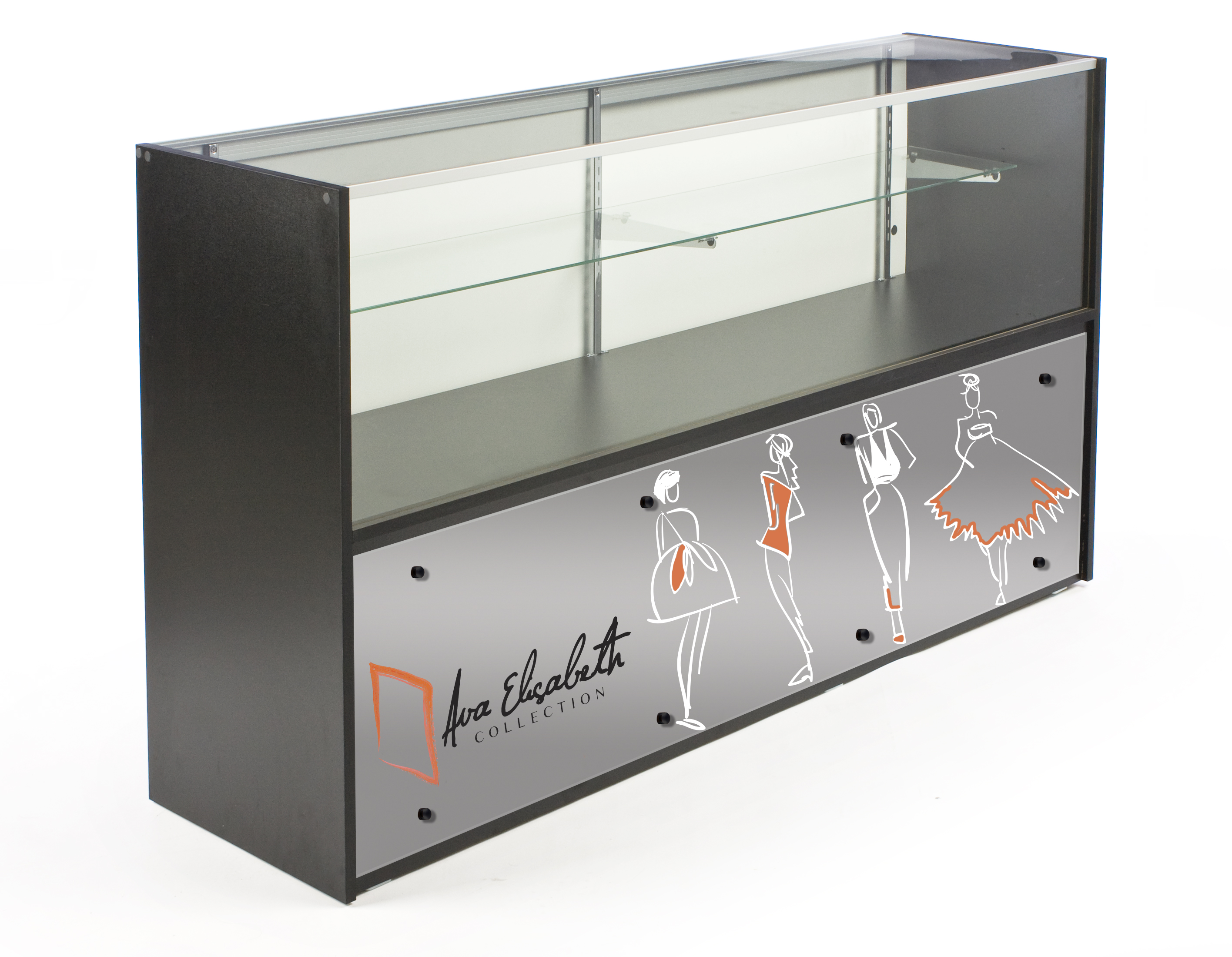 Window Counter Store 6’ Glass Store Counter with Graphics | Custom Printed Signage | Displays2Go