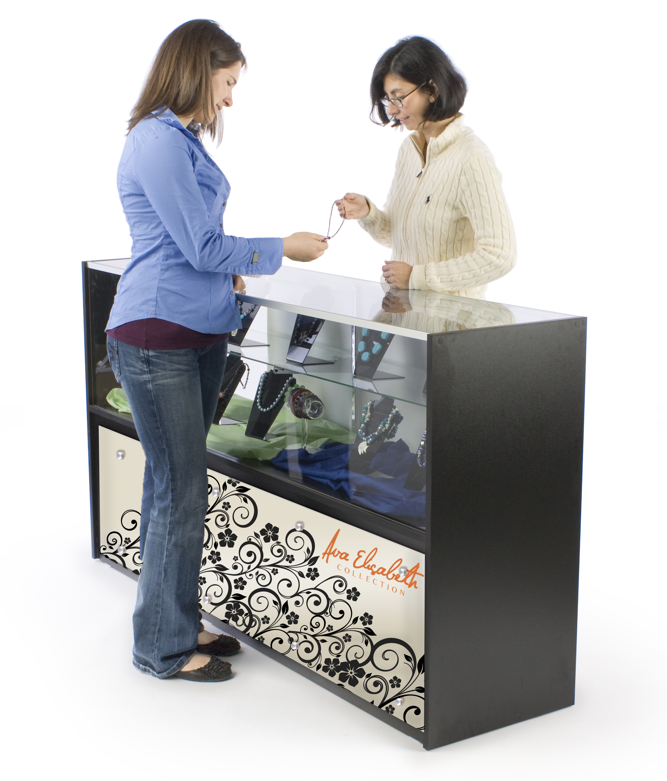 6’ Glass Store Counter with Graphics | Custom Retail Display | Displays2Go