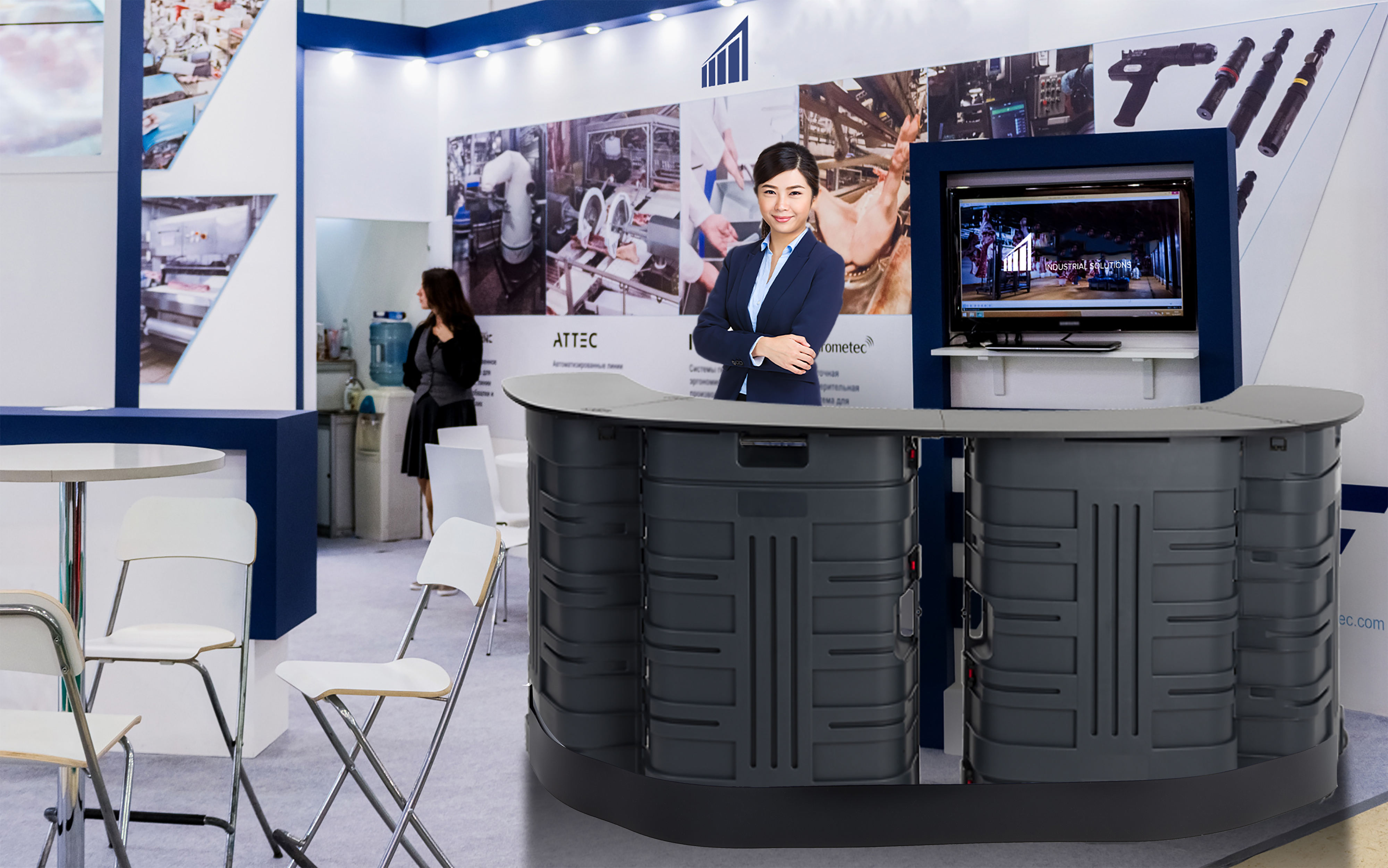 Trade Show Case to Counter Display | Two Trunks Convert To Booth ...