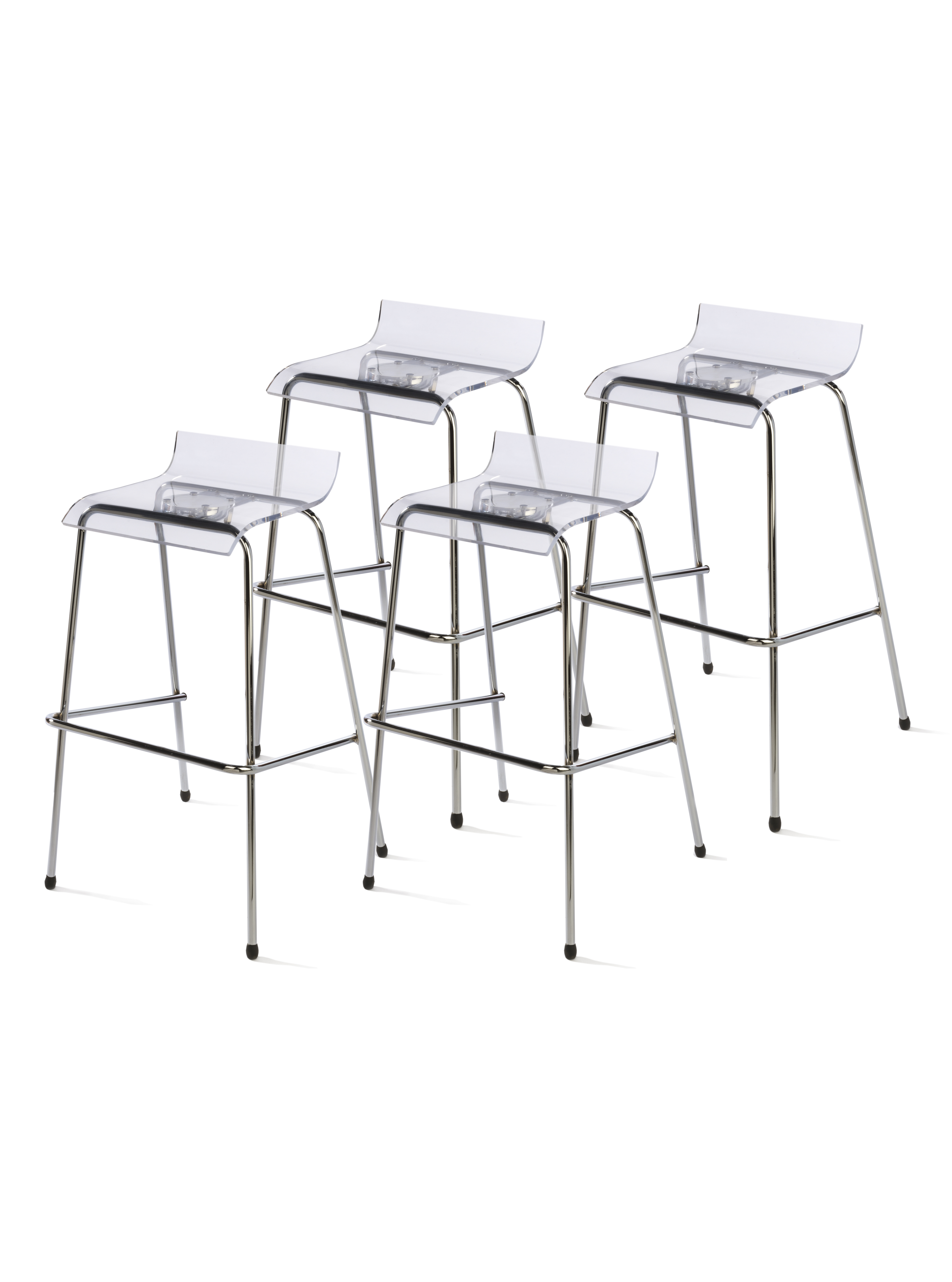Chrome Bar Stool | Stackable w/ Foot Rest | Displays2Go
