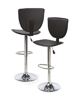 High Back Bar Stool, PVC & Chromed Metal