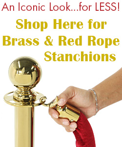 Brass & Red Rope Stanchions