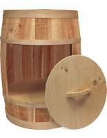 Covered Cedar Barrel