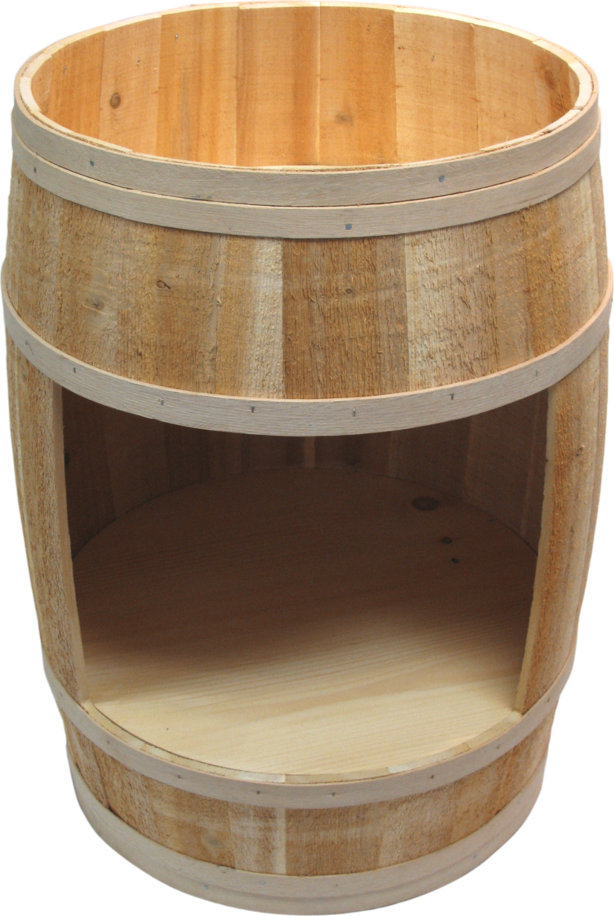 Display Barrel with Lid | False Bottom & Cutout | Displays2Go