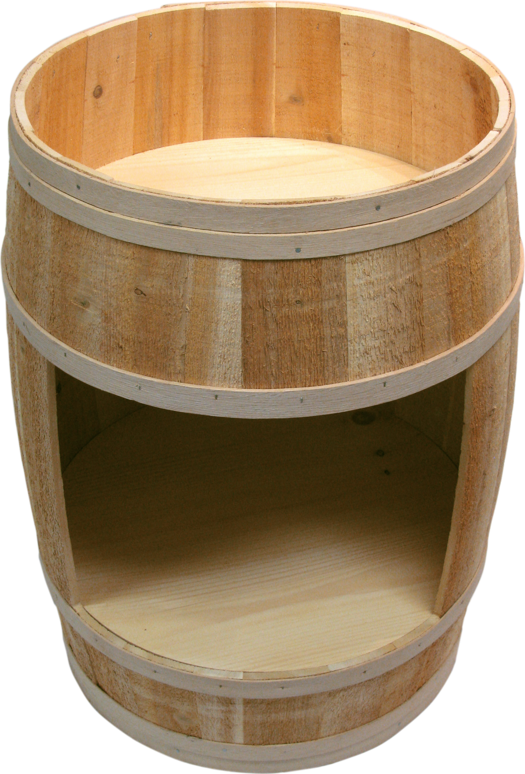 Display Barrel with Lid | False Bottom & Cutout | Displays2Go