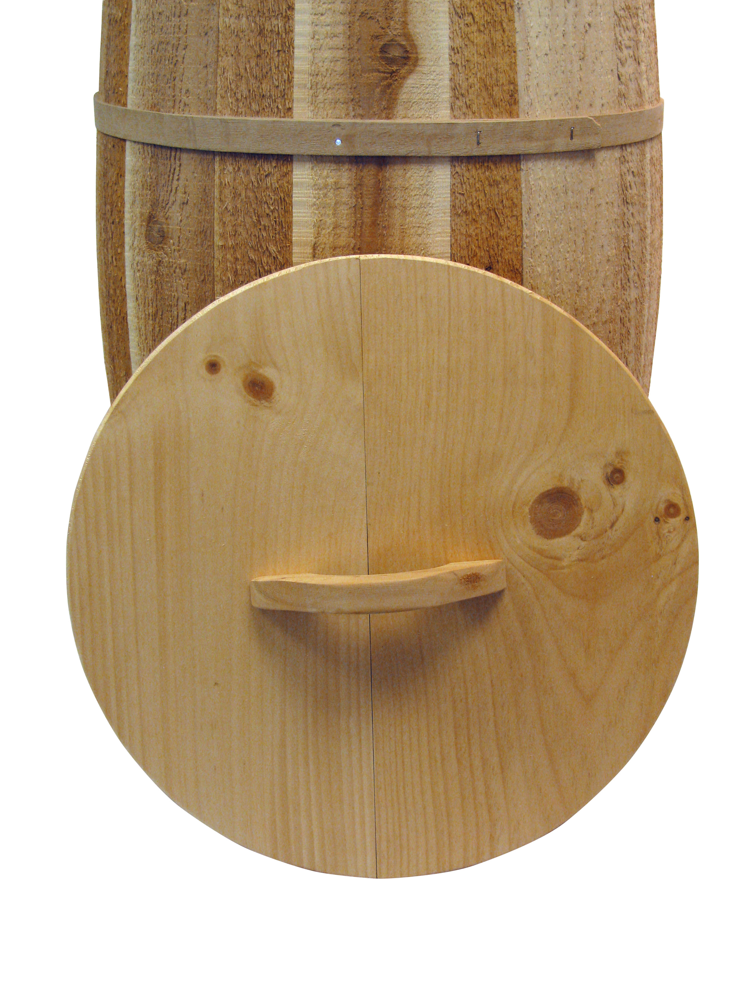 Display Barrel with Lid | False Bottom & Cutout | Displays2Go