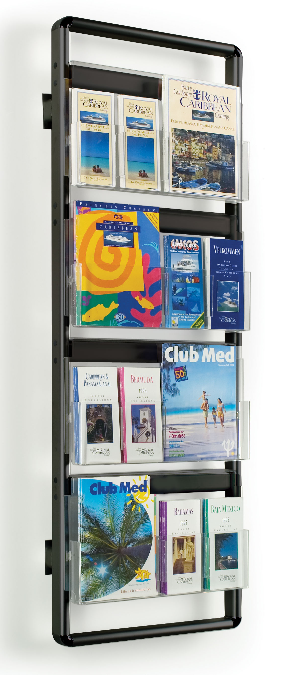 Adjustable Magazine Racks Adjustable 4 Pocket Wall Magazine Rack - 8/16 Pockets | Displays2Go