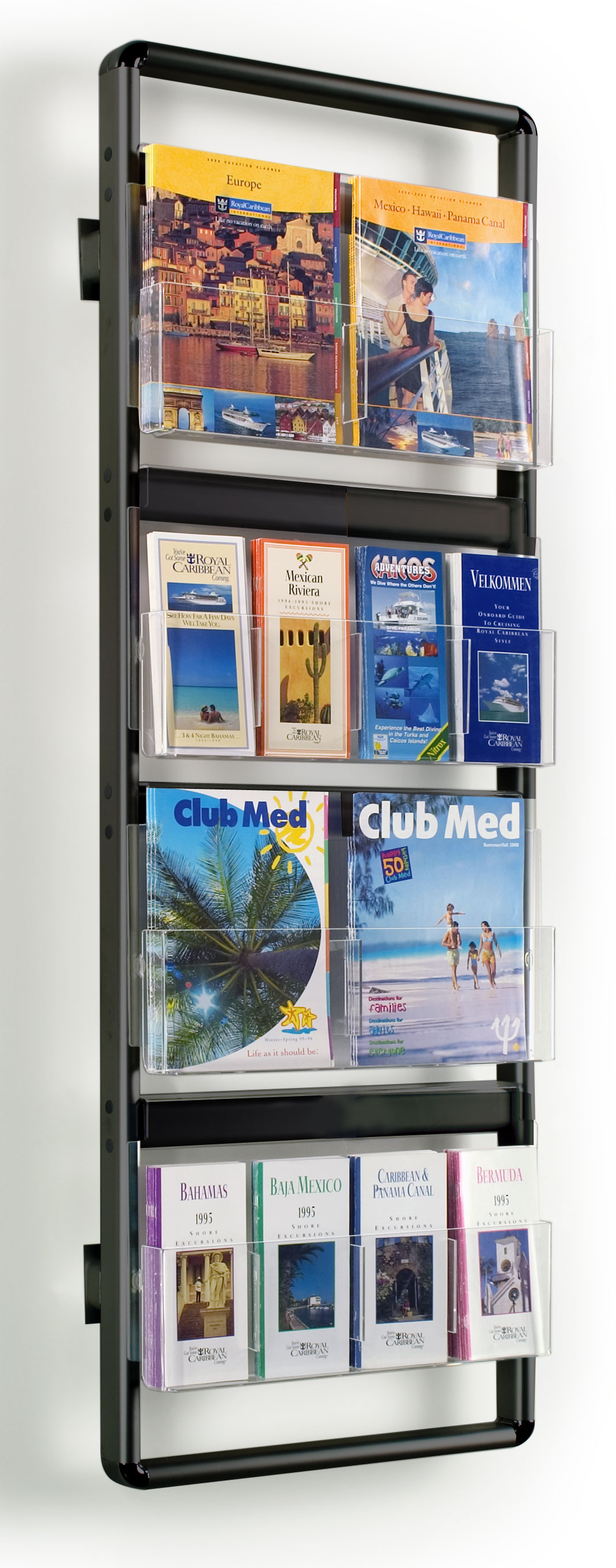 Adjustable Magazine Racks Adjustable 4 Pocket Wall Magazine Rack - 8/16 Pockets | Displays2Go