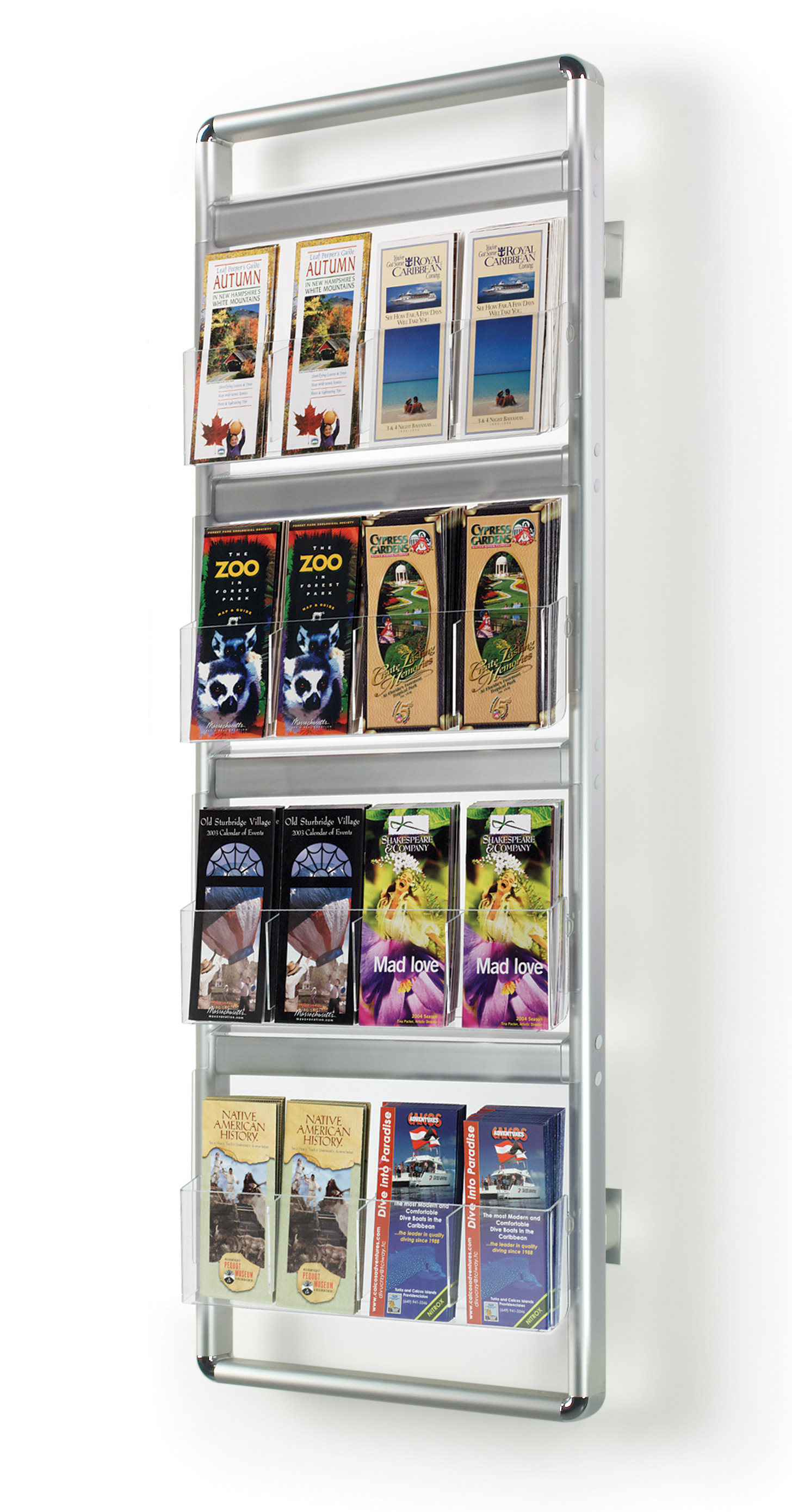 Magazine Rack Signs We specialize in magazine racks like this aluminum wall rack! | Displays2Go