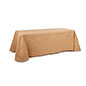 Burlap table cloth with a natural finish