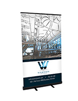 47"x80" custom printed budget banner stand with black base