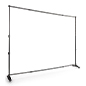 Mobile step and repeat backwall frame with black oxidized finish