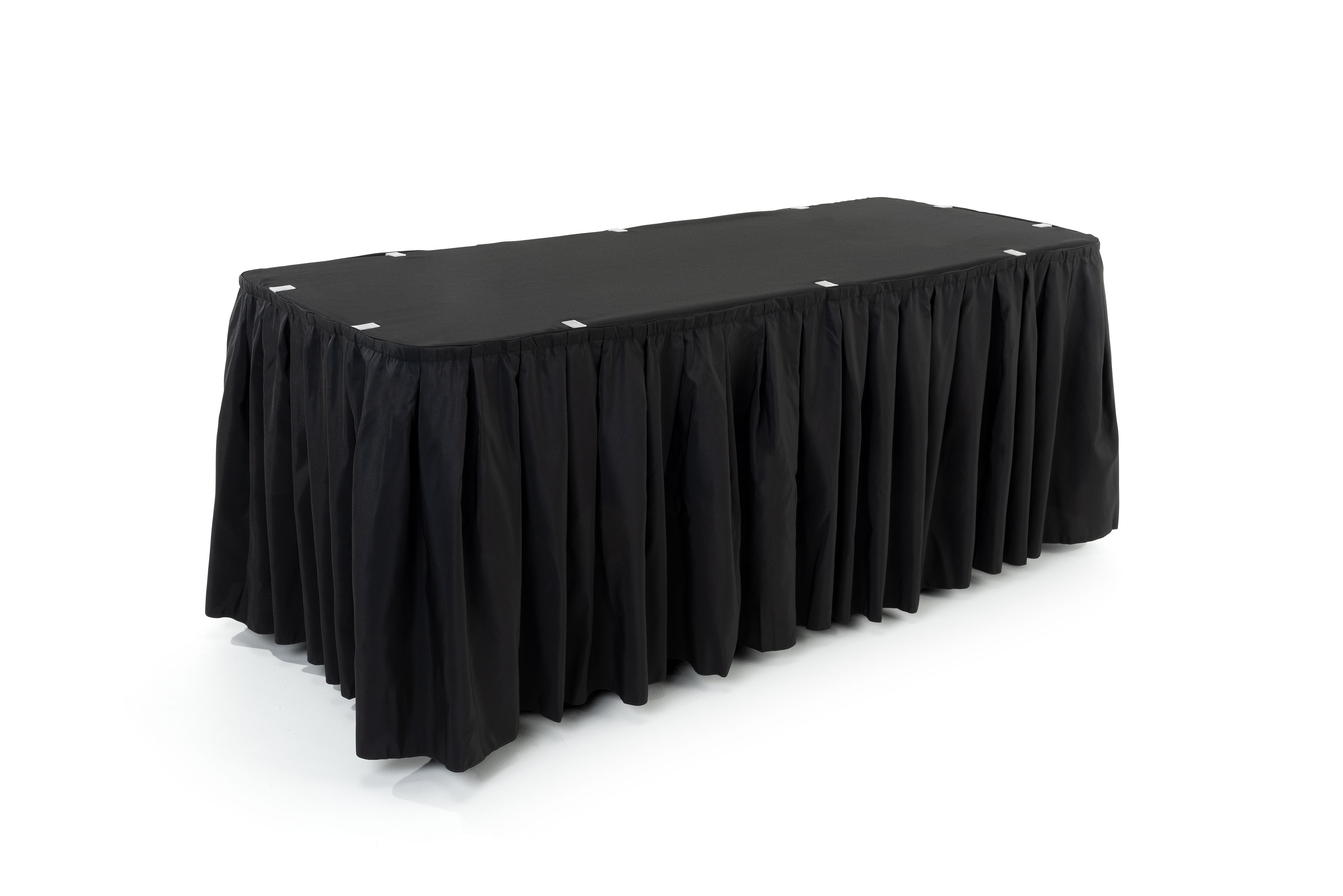 Black Table Linens Skirt Clip And Cloth Set Displays2go 