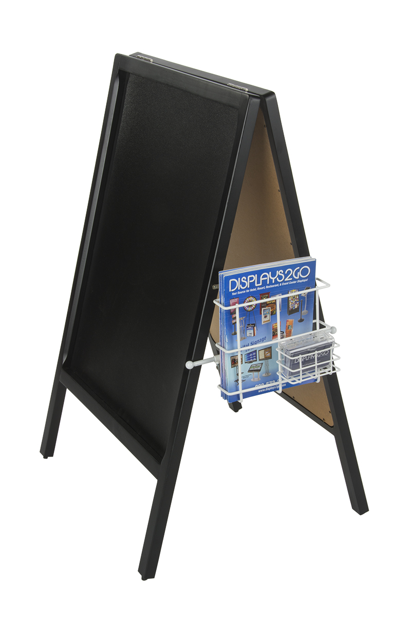 White A-Frame Literature Pocket | With Business Card Holder | Displays2Go