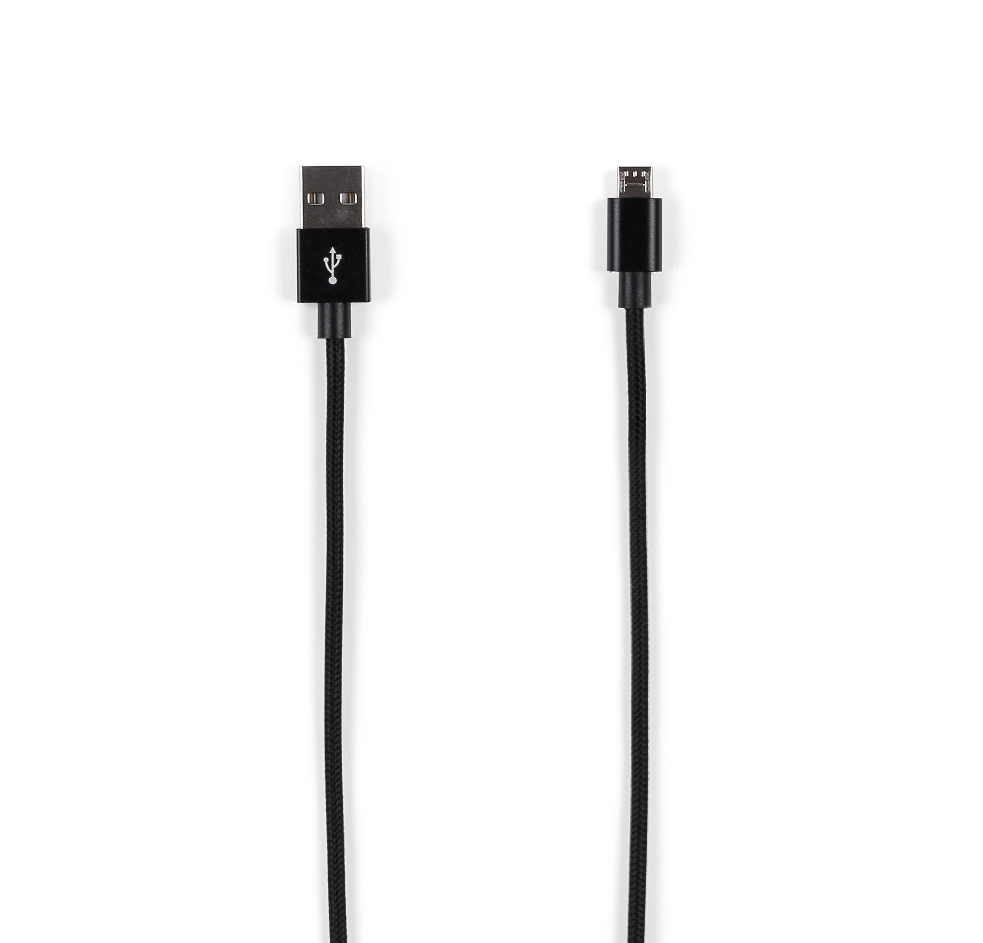 Câble Micro USB en Nylon Tressé 2m Noir - BAS699550 