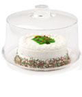 This cake dome protects desserts from bugs and curious kids.