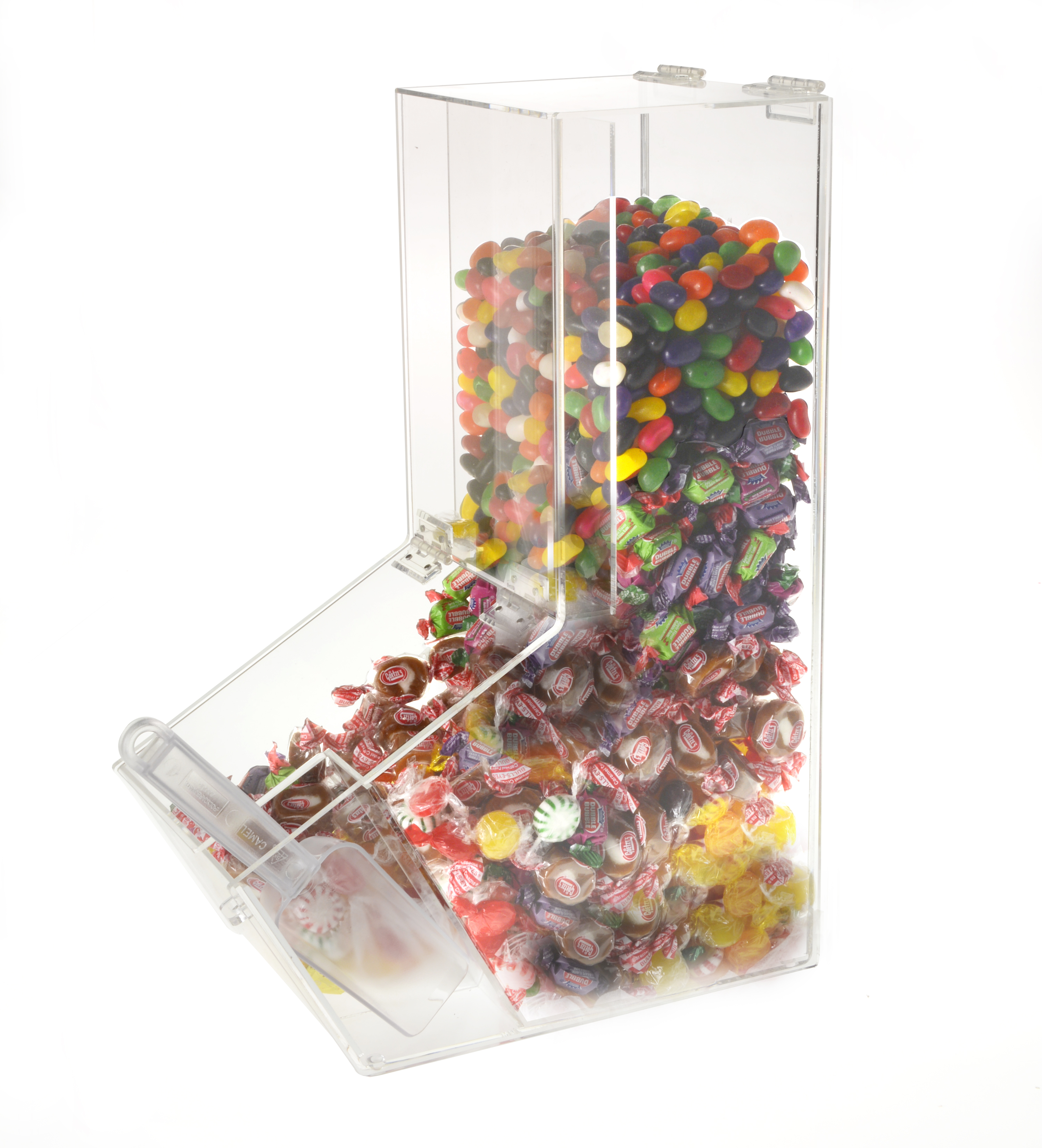 Candy Switch Container Candy Container With Scoop Holder - Dual Hinged Doors | Displays2Go