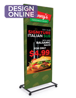 30 x 69 floor stand with cardboard sign display