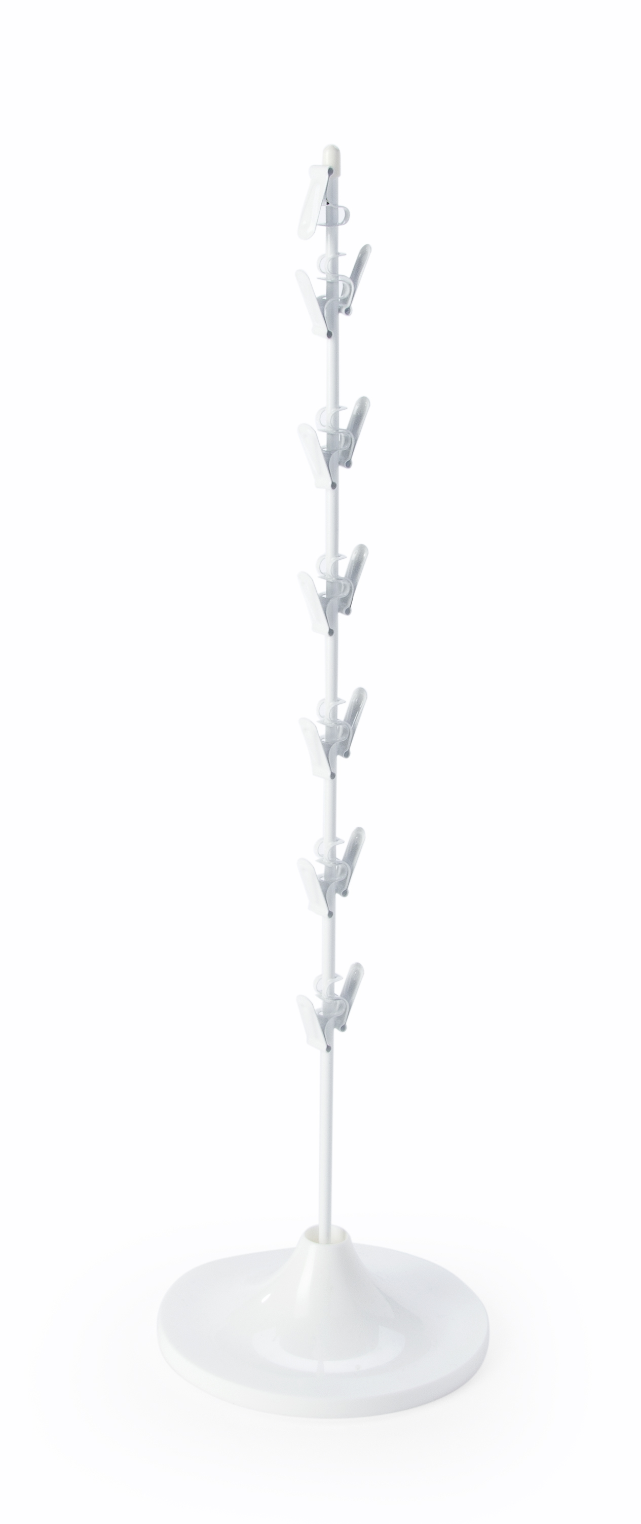 Countertop Wand Merchandiser Rack, 12 Clips w/ Sign Holder – White - Image 2