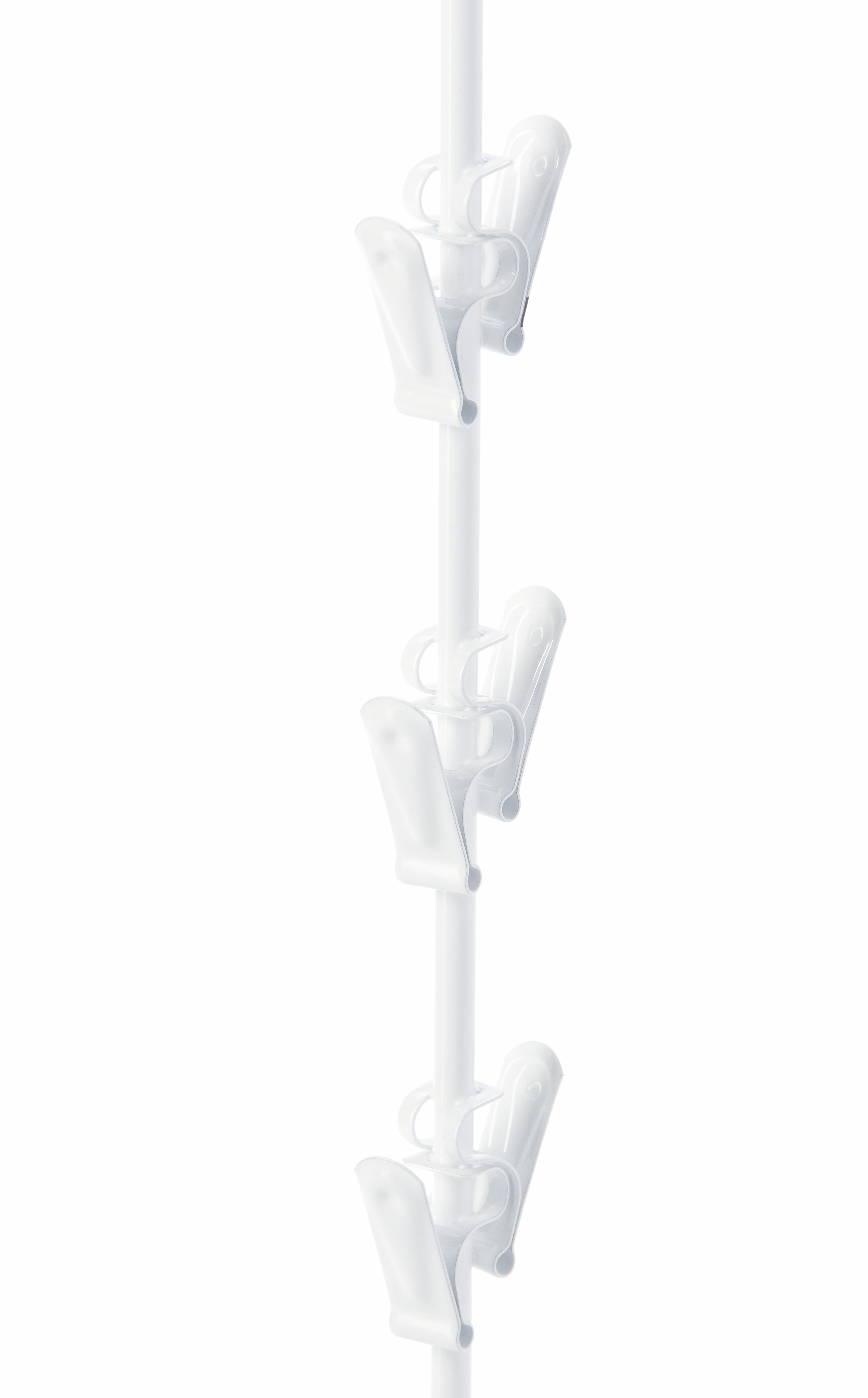 Countertop Wand Merchandiser Rack, 12 Clips w/ Sign Holder – White - Image 3