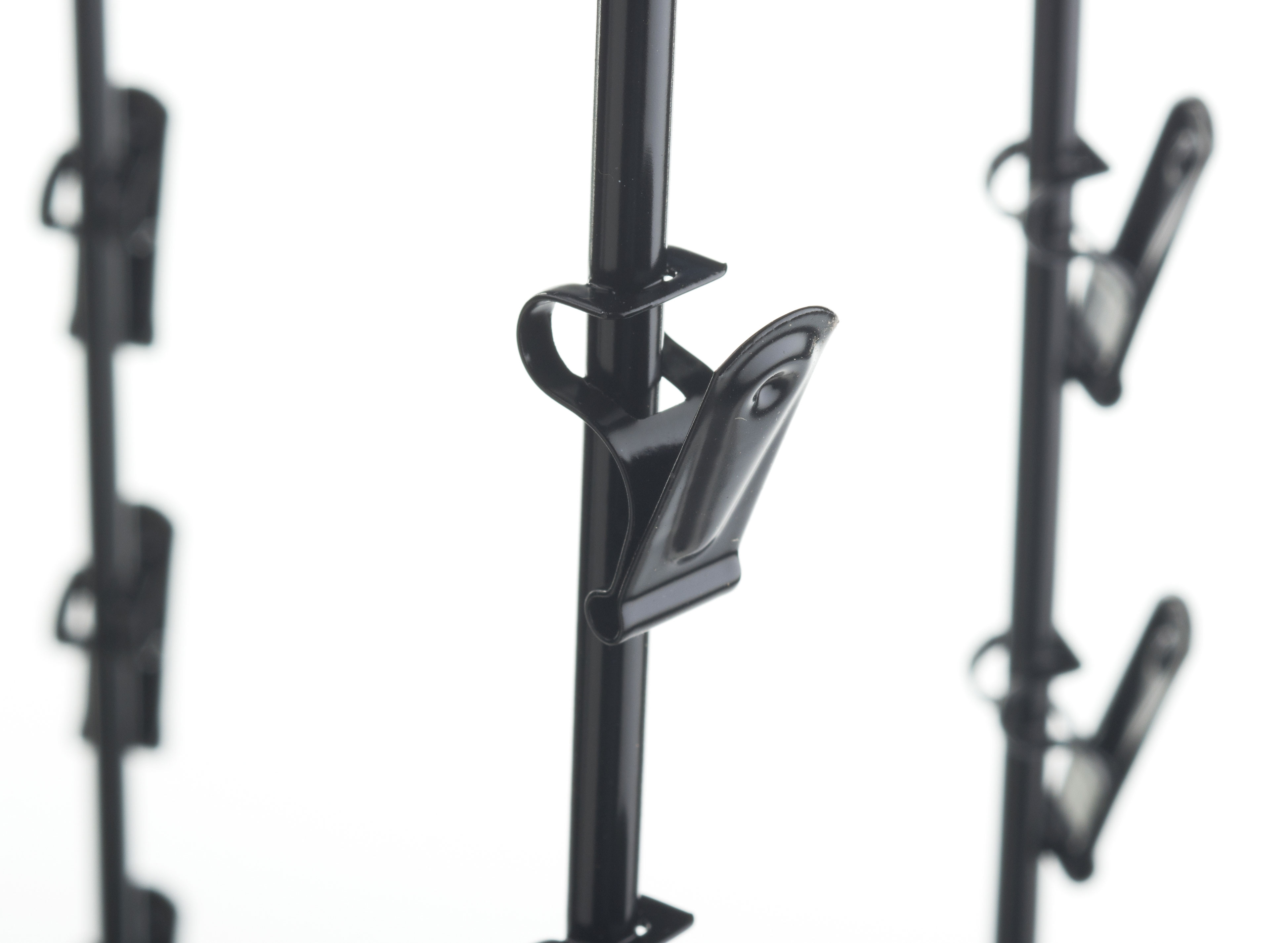 Countertop Merchandise Stand w/ Sign Holder, Rotating, 36 Clips - Black - Image 2