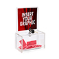 Recycled Acrylic Donation Box, Lockable, 6 x 6 Header - Clear - Image 8