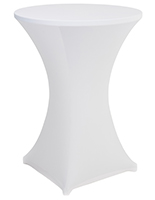 Bar height spandex table cover with round surface top
