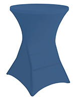 Round stretch table cover in navy blue