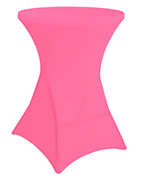 Pink round stretch table cover with 31 inch width