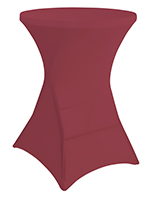 Round stretch table cover in burgundy