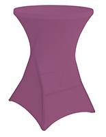 Round stretch table cover in deep purple