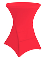 Round stretch table cover in bright red