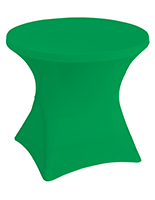 Stretch polyester tablecloths in kelly green