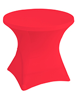 Stretch polyester tablecloths in vibrant red