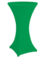 Kelly green cocktail table spandex cover with wrinkle-free fabric