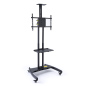 Black rolling widescreen TV stand